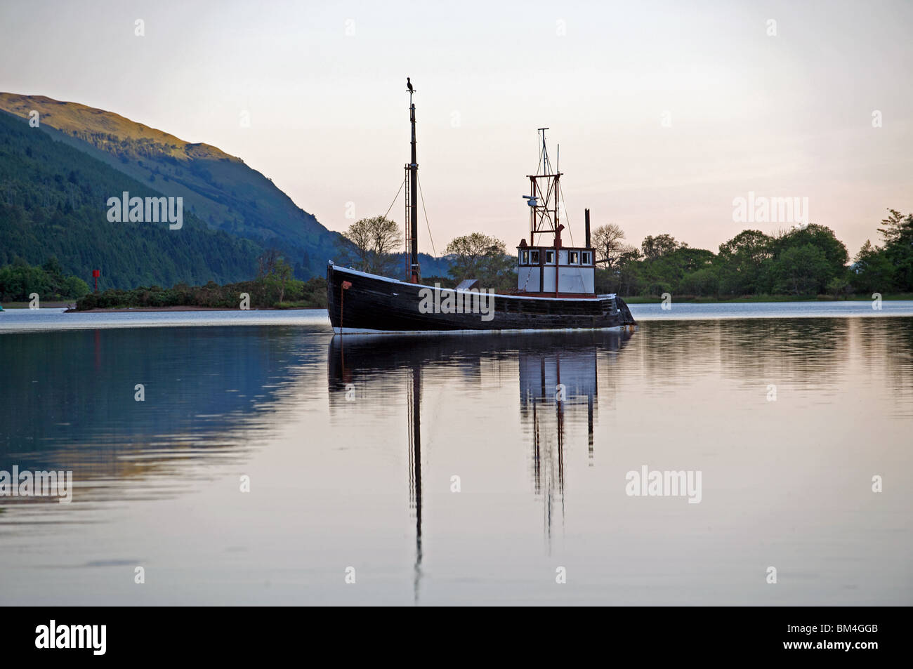Fishing boat, loch Laggan, Highland, Scotland, UK. Stock Photo