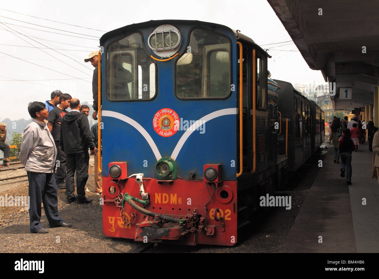 Toy Train at Darjeeling Railway station Stock Photo
