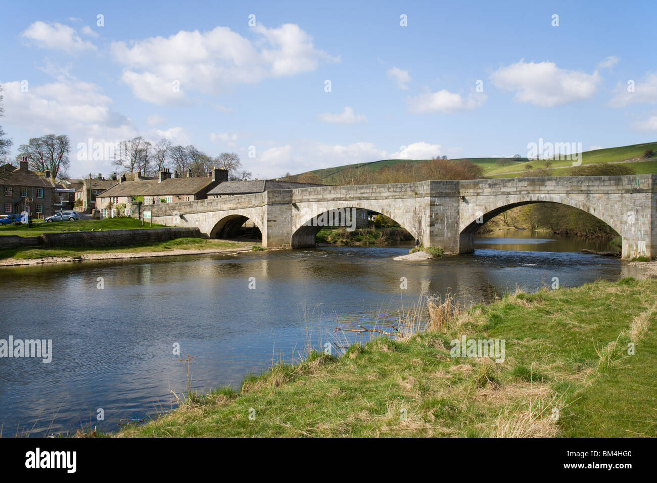 Burnsall bridge over the river Wharfe, Yorkshire Dales, England Stock
