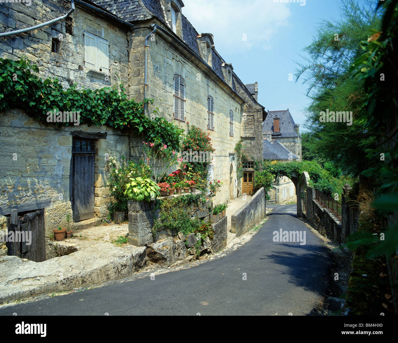 SaintRobert, a typical old French village in the Correze Region Stock