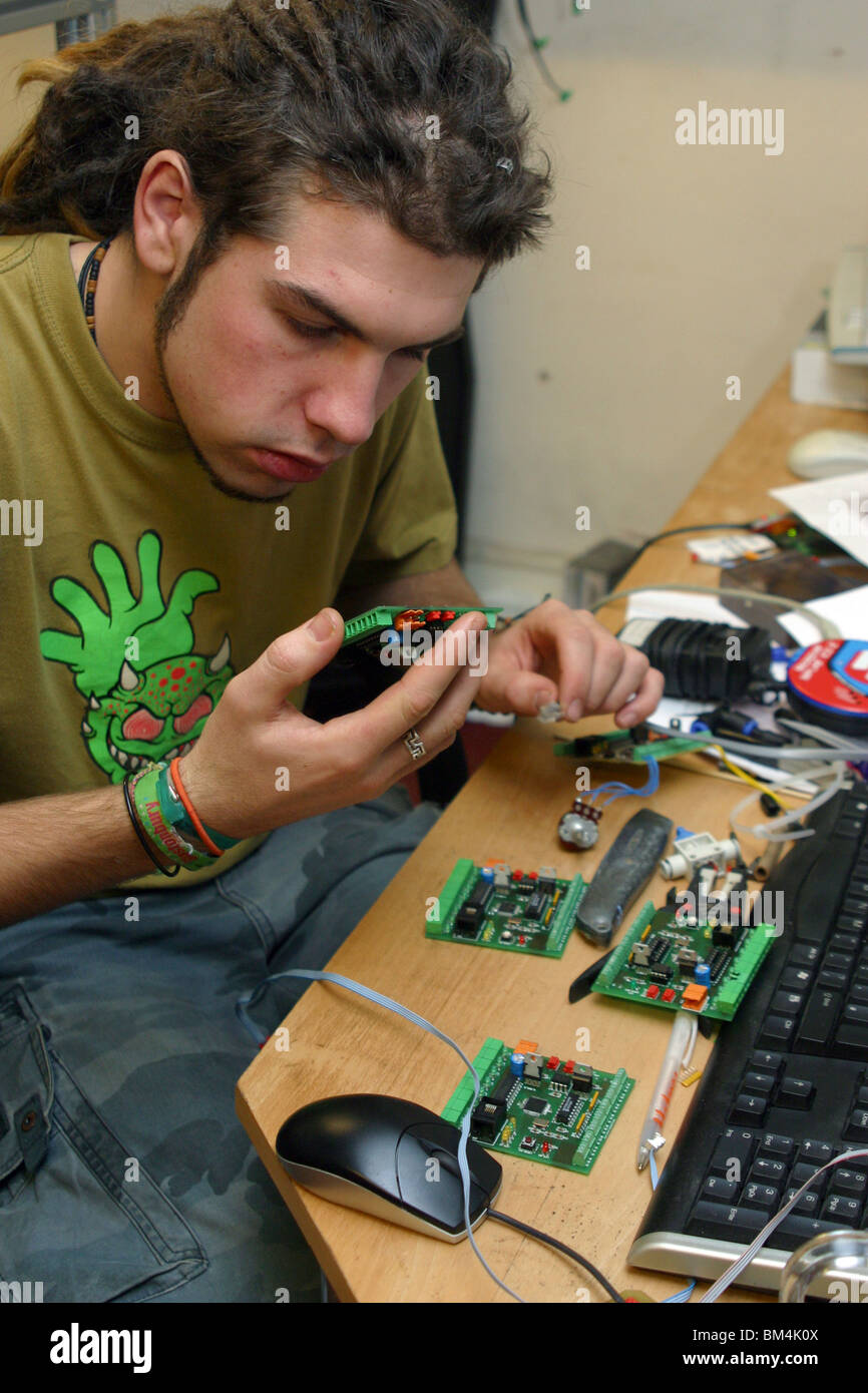 robotics workshop building a robotic hand Stock Photo