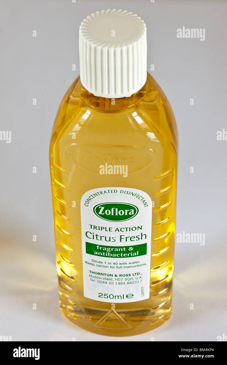 250 ml bottle of Zoflora triple action antibacterial concentrated disinfectant Stock Photo