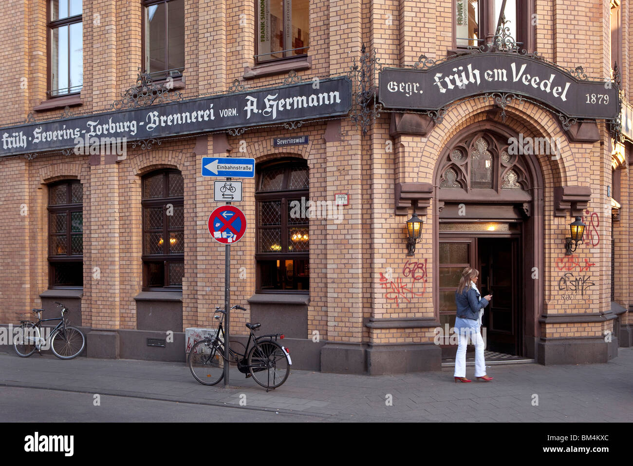 The beer tavern 'Frueh em Veedel' in the South of Cologne. It's one of the oldest pubs of Cologne and was founded in 1879 Stock Photo