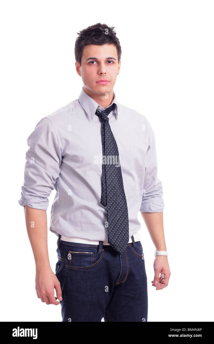 young businessman posing isolated on a white background Stock Photo - Alamy