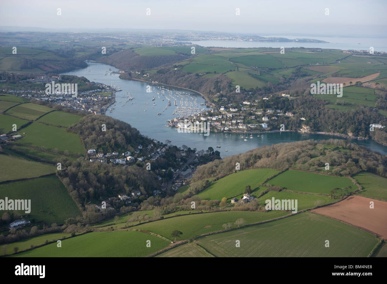 aerial Views over Dartmouth. Devon. UK Stock Photo Alamy