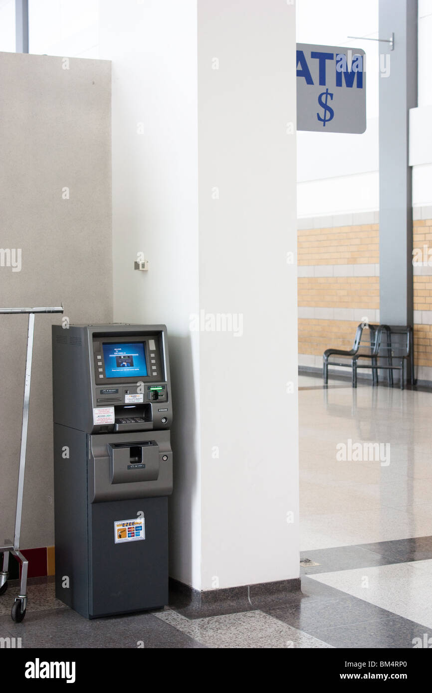 ATM machine withdraw money indoor Stock Photo