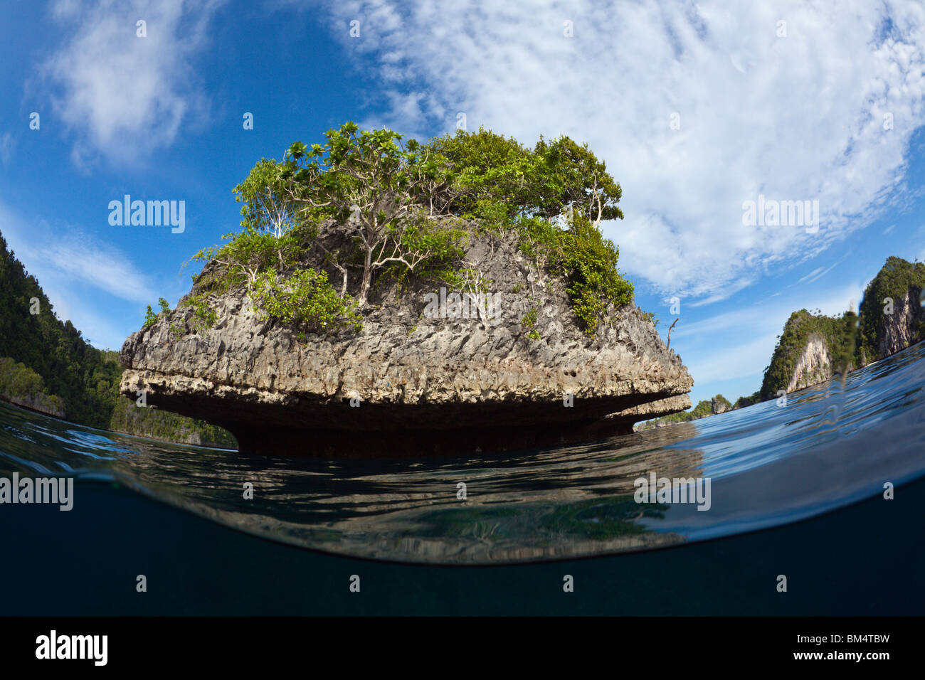 Small Island of Raja Ampat, West Papua, Indonesia Stock Photo