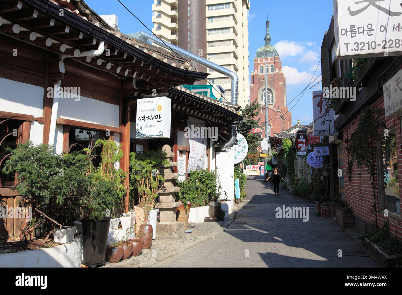 Restaurant, Insadong, Insadong is famous for its handicrafts, Seoul, South Korea, Asia  Stock Photo