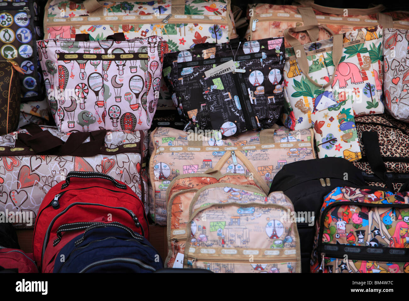 Fake designer bags, Namdaemun Market, Seoul, South Korea, Asia Stock Photo