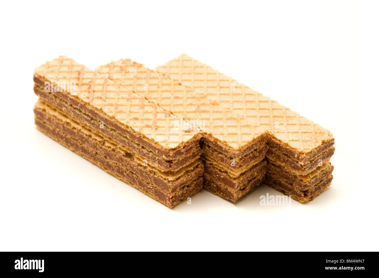 Wafers on a white background Stock Photo