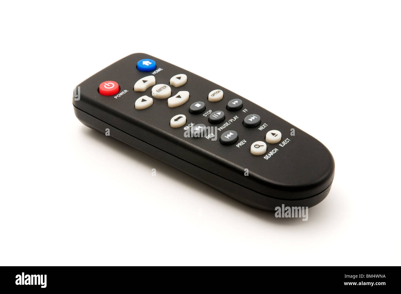 Multimedia Remote Control on a white background Stock Photo