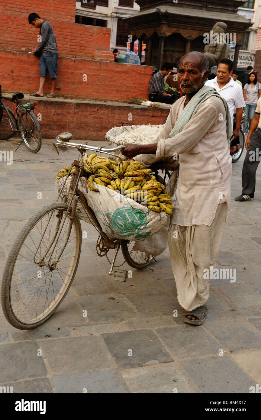 Man Selling Banana S Street Life Durbar Square Hanuman Dhoka The Plaza Opposite The Old