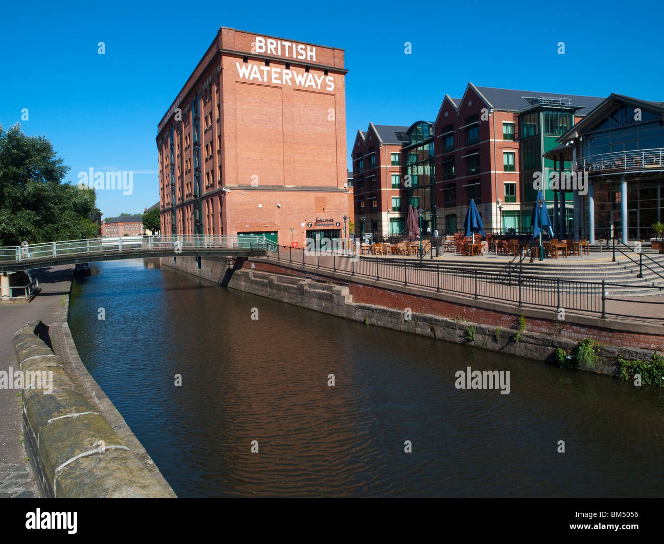The canal running through Nottingham City Centre, Nottinghamshire England UK (British Waterways Building) Stock Photo
