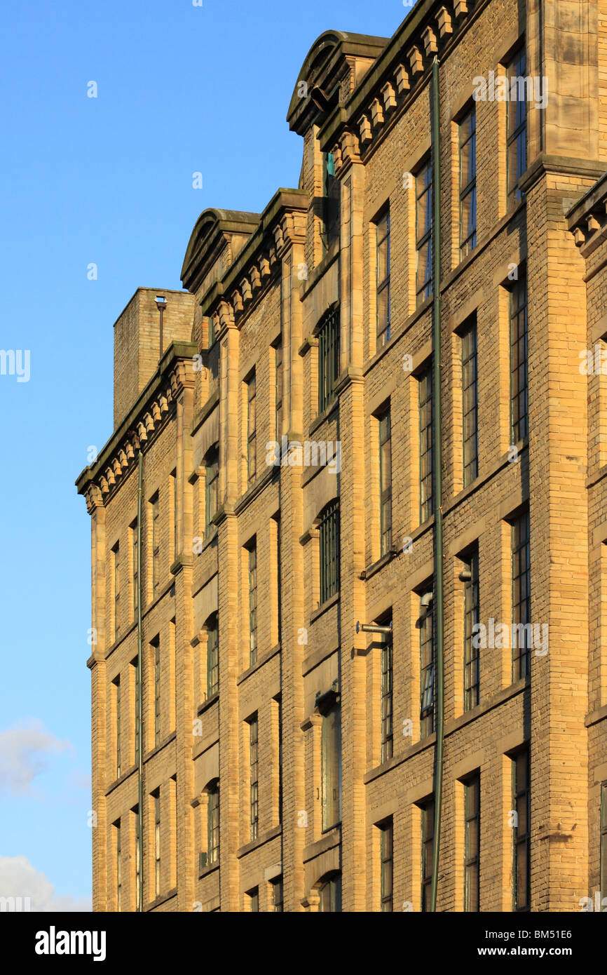 Architectural details of Salts Mill at Saltaire, a UNESCO world heritage site in Bradford West Yorkshire Stock Photo