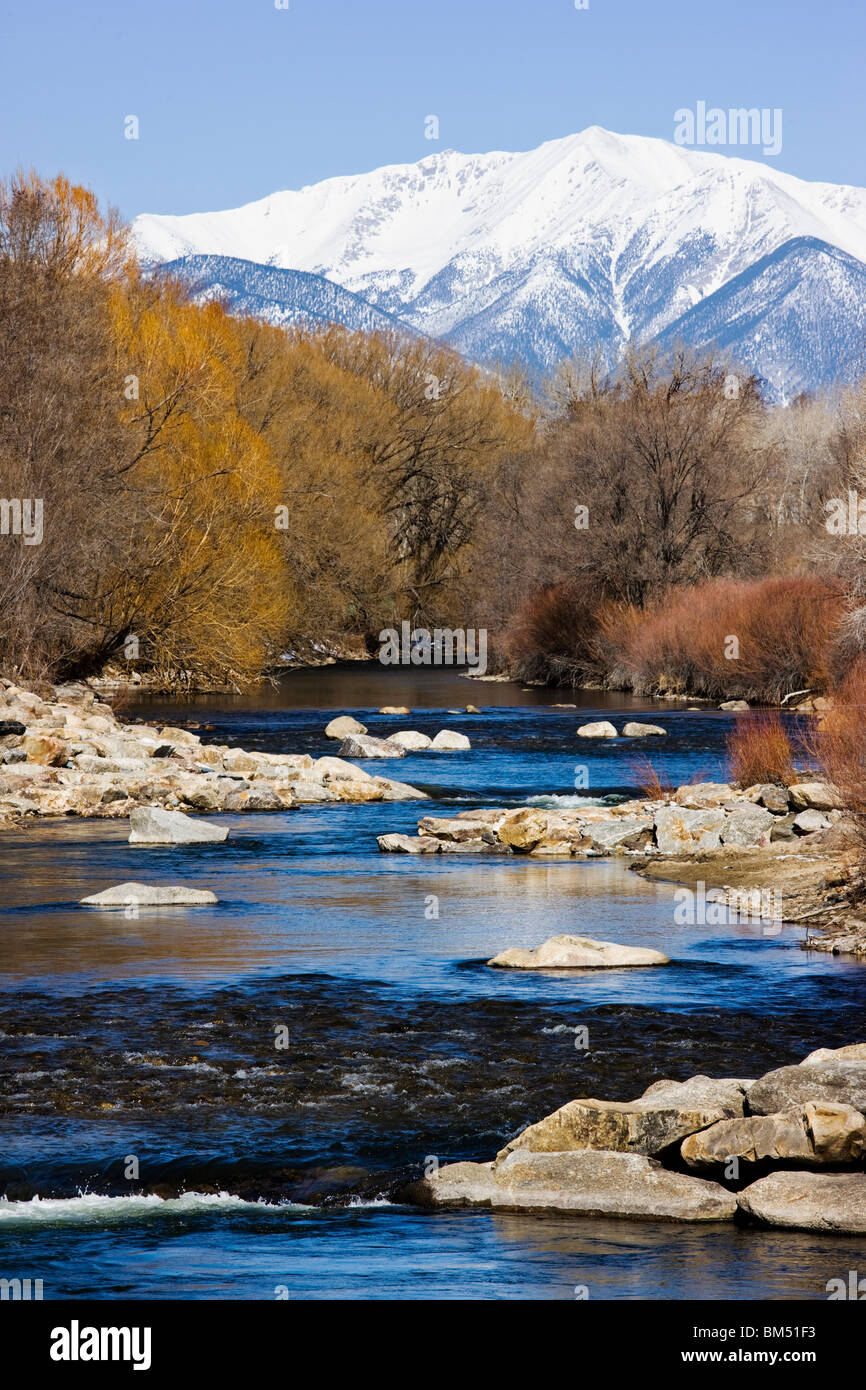 The Arkansas River runs through the small mountain town of Salida 