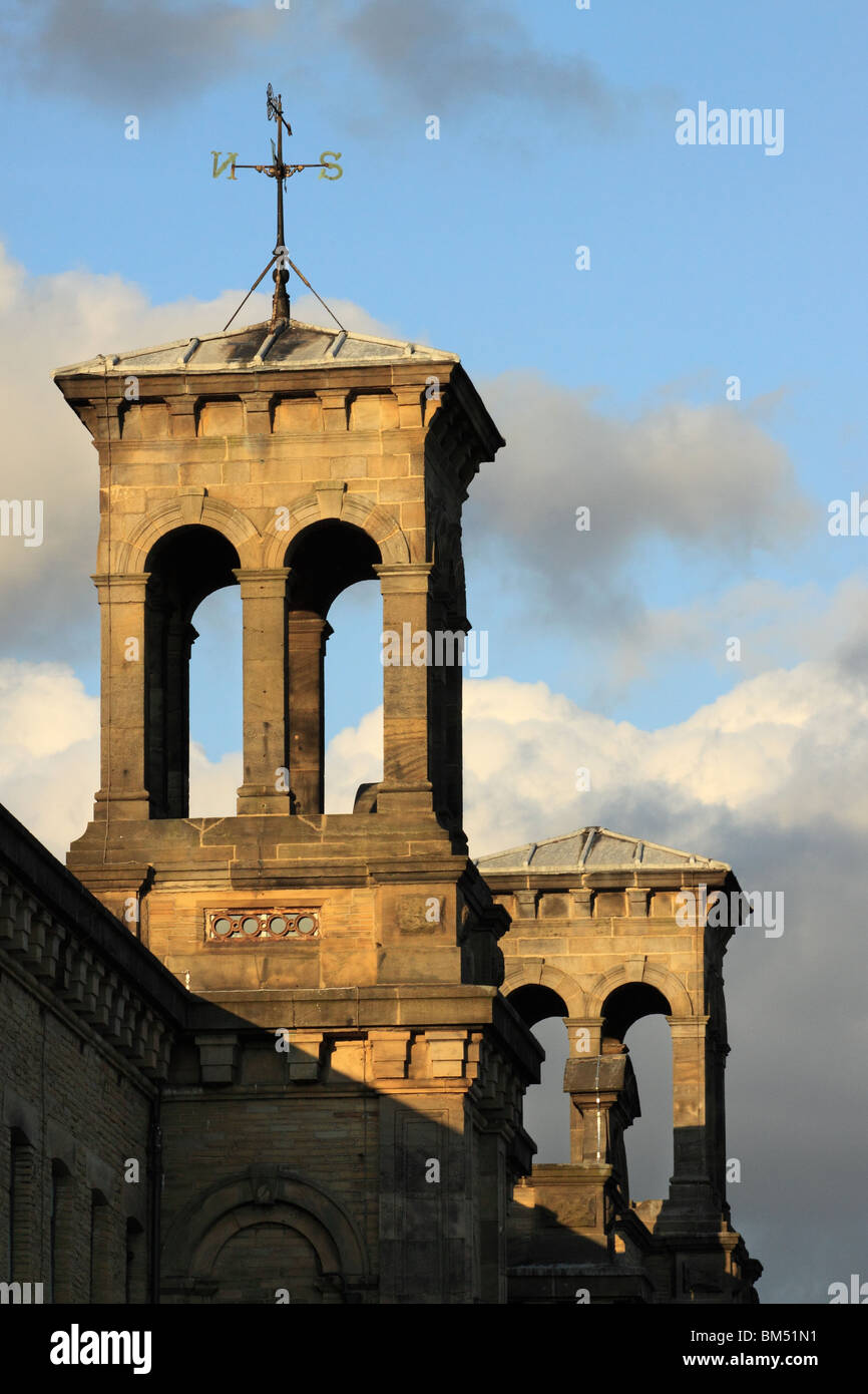 Architectural details of Salts Mill at Saltaire, a UNESCO world heritage site in Bradford West Yorkshire Stock Photo