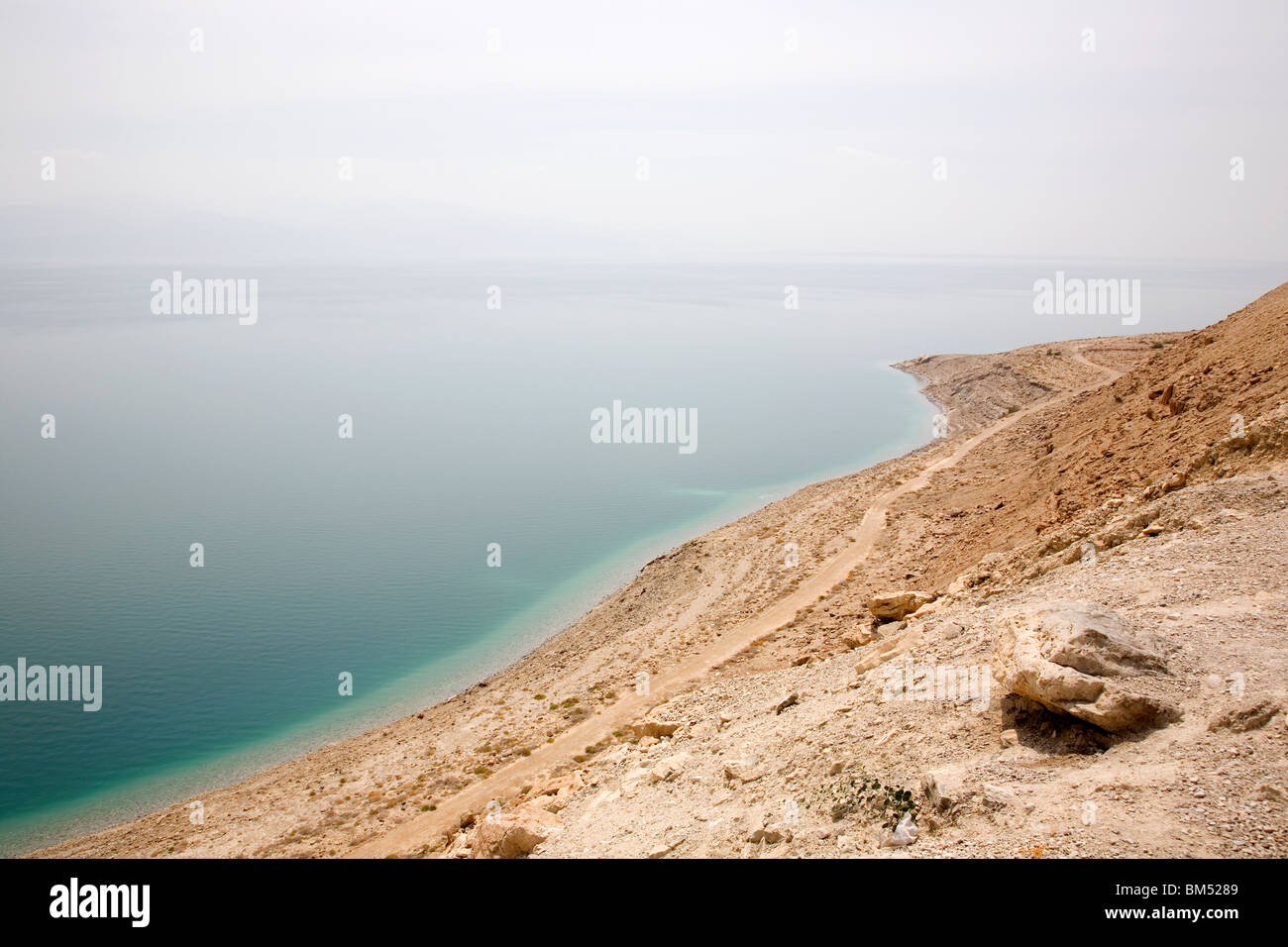 View of Dead sea body of water - Israel Stock Photo