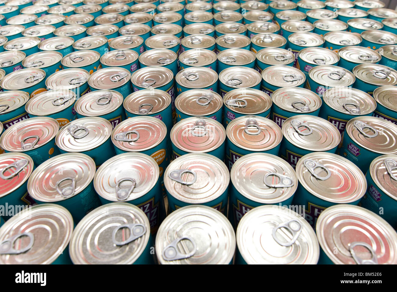 Rows of tinned food, UK Stock Photo