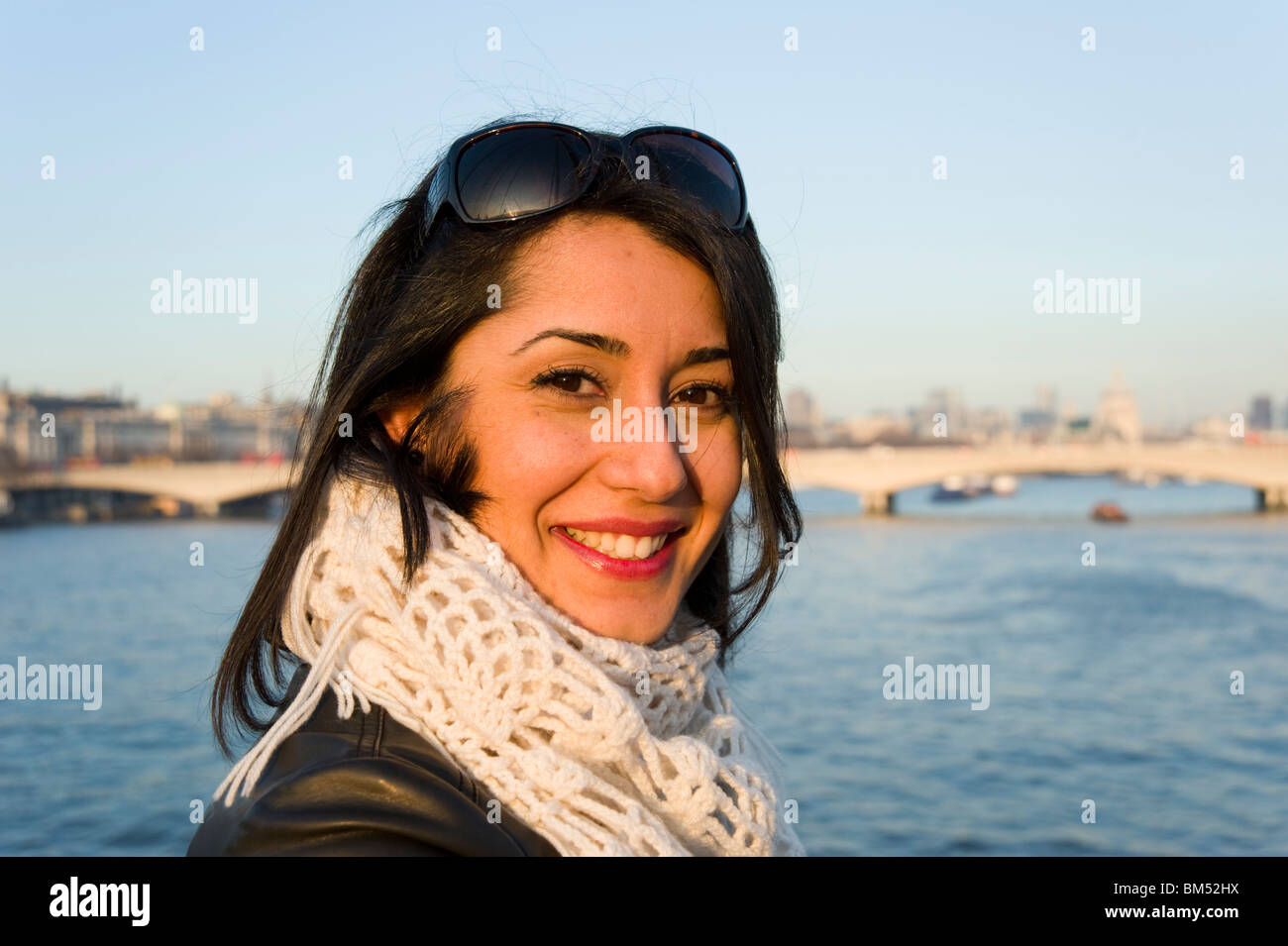 Portrait of young Turkish woman in London, England, UK Stock Photo