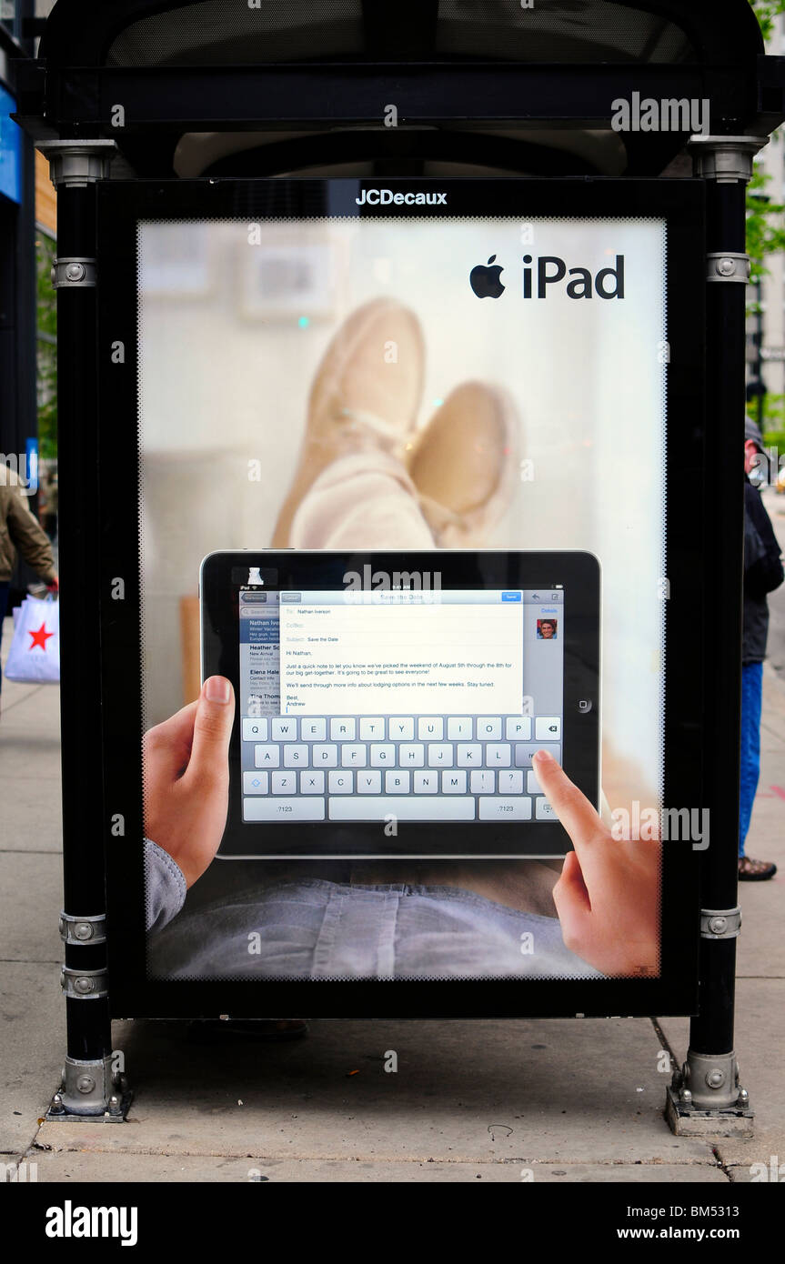 Advert for the Apple iPad, Chicago, USA Stock Photo