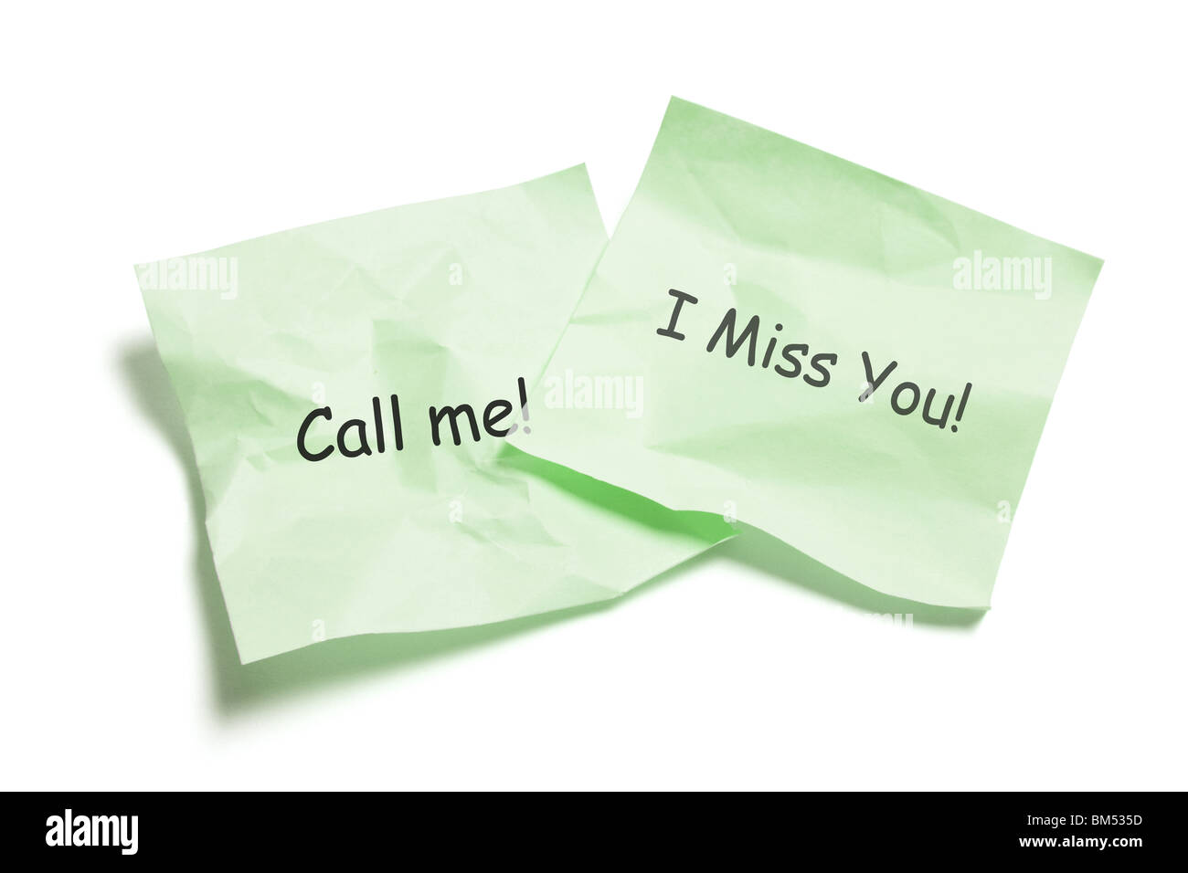 Crumpled Post It Notes with Messages Stock Photo Alamy