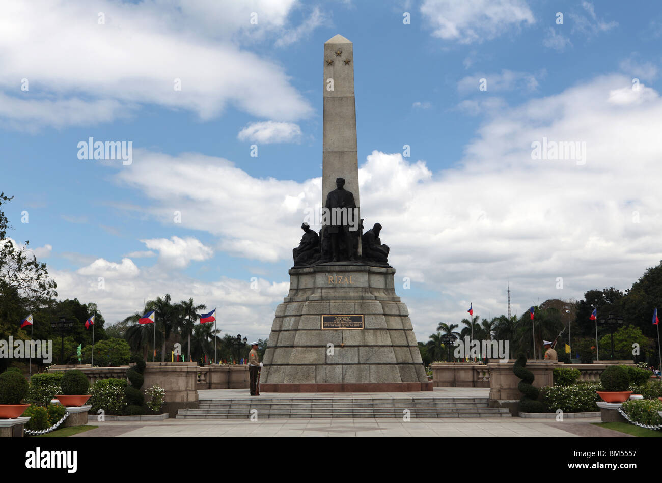 The Rizal Monument, dedicated to national hero Dr Jose Rizal in Rizal Park or Luneta in Manilla in the Philippines. Stock Photo