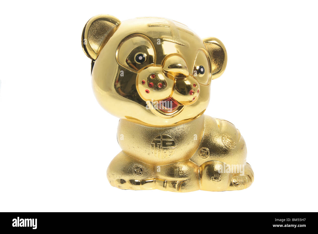 Golden Tiger Figurine Stock Photo Alamy