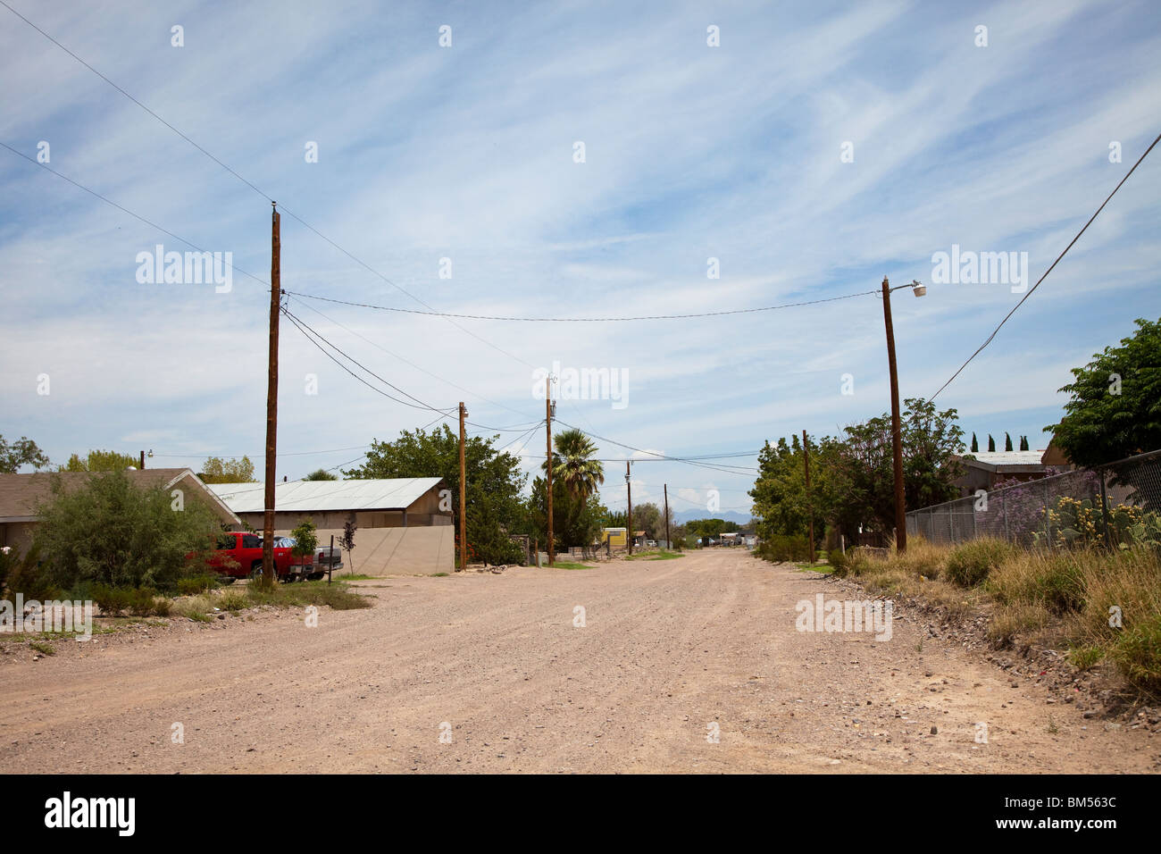 Dirt road in town of Presidio Texas USA Stock Photo Alamy