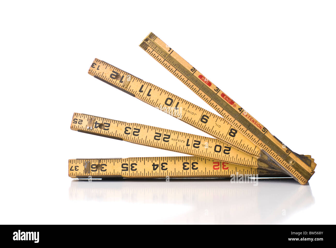 Folding carpenter's ruler Stock Photo