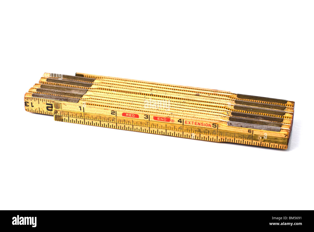 Folding carpenter's ruler Stock Photo