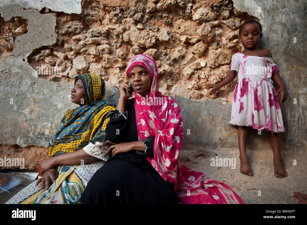 Women in Stonetown, Zanzibar, Tanzania. Stock Photo