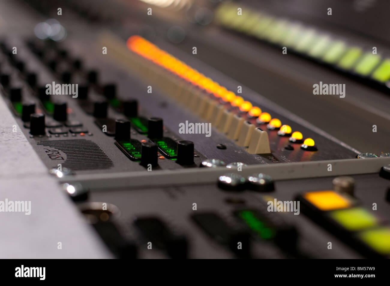 Vision Mixer in Television  Outside Broadcast Control room Stock Photo