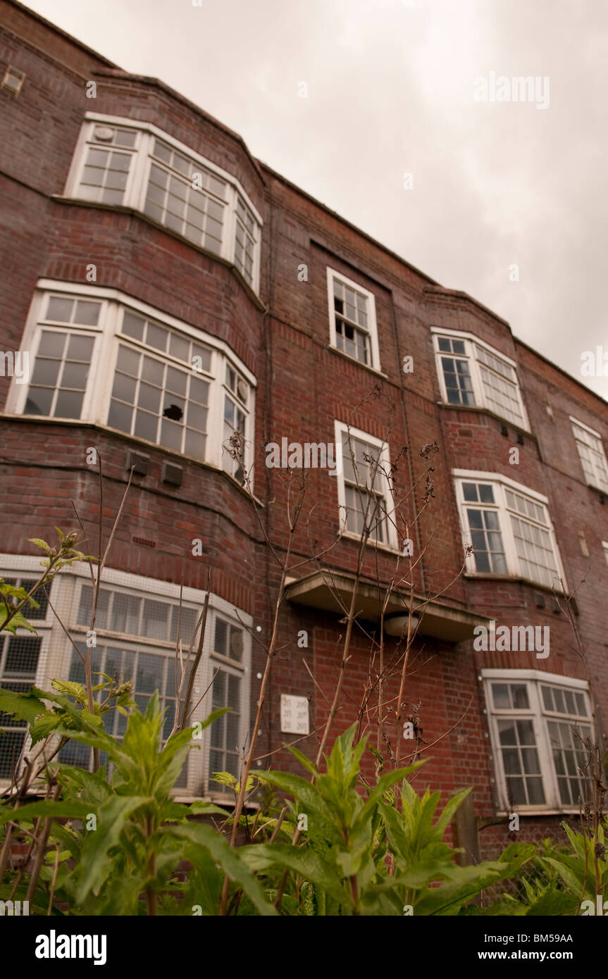 Housing awaiting Demolition before land is re used Stock Photo