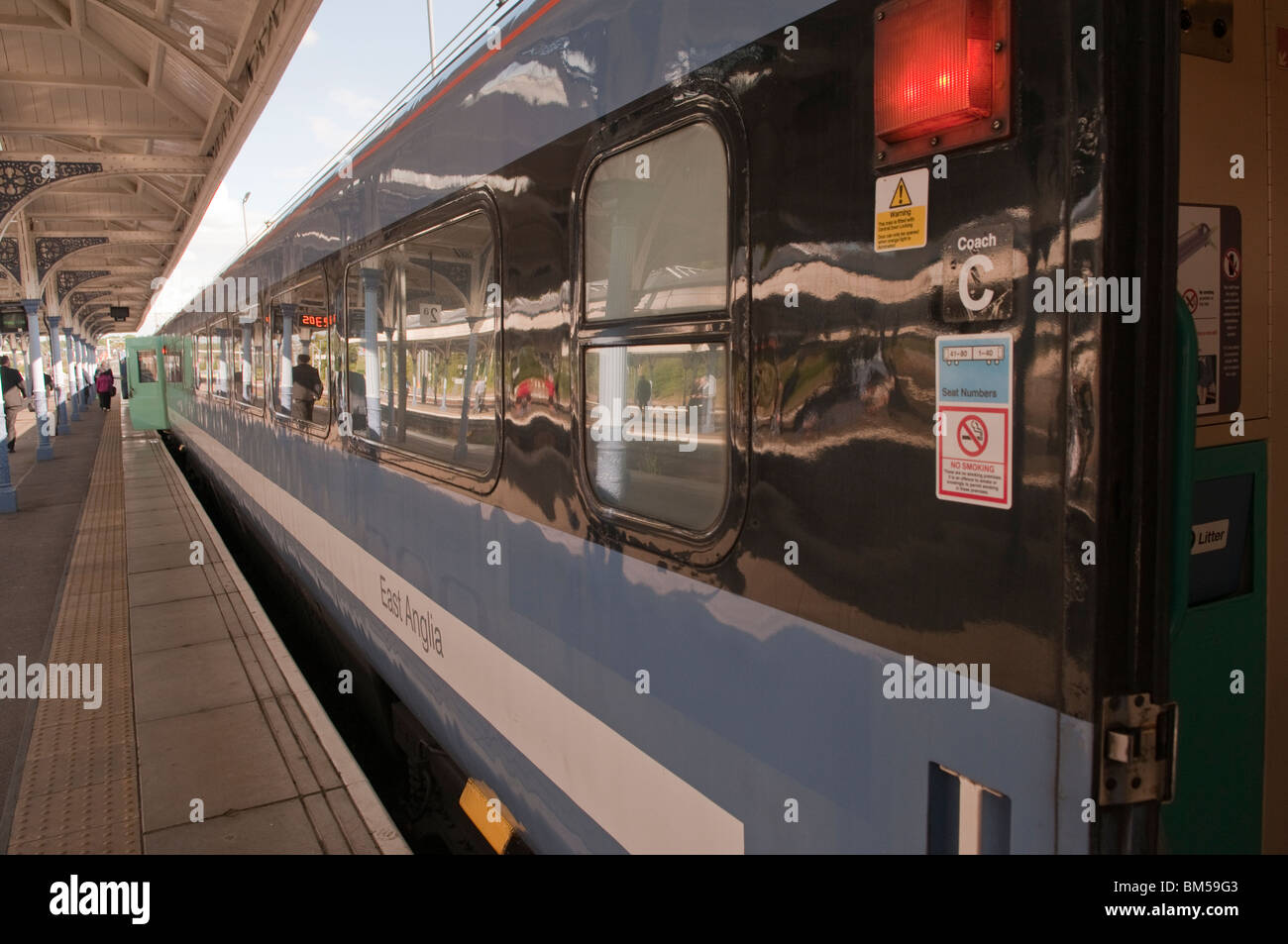 Narional Express Railway carriages at Norwich station Stock Photo