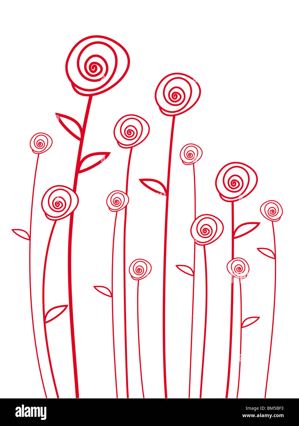 red roses, scribble drawing Stock Photo - Alamy