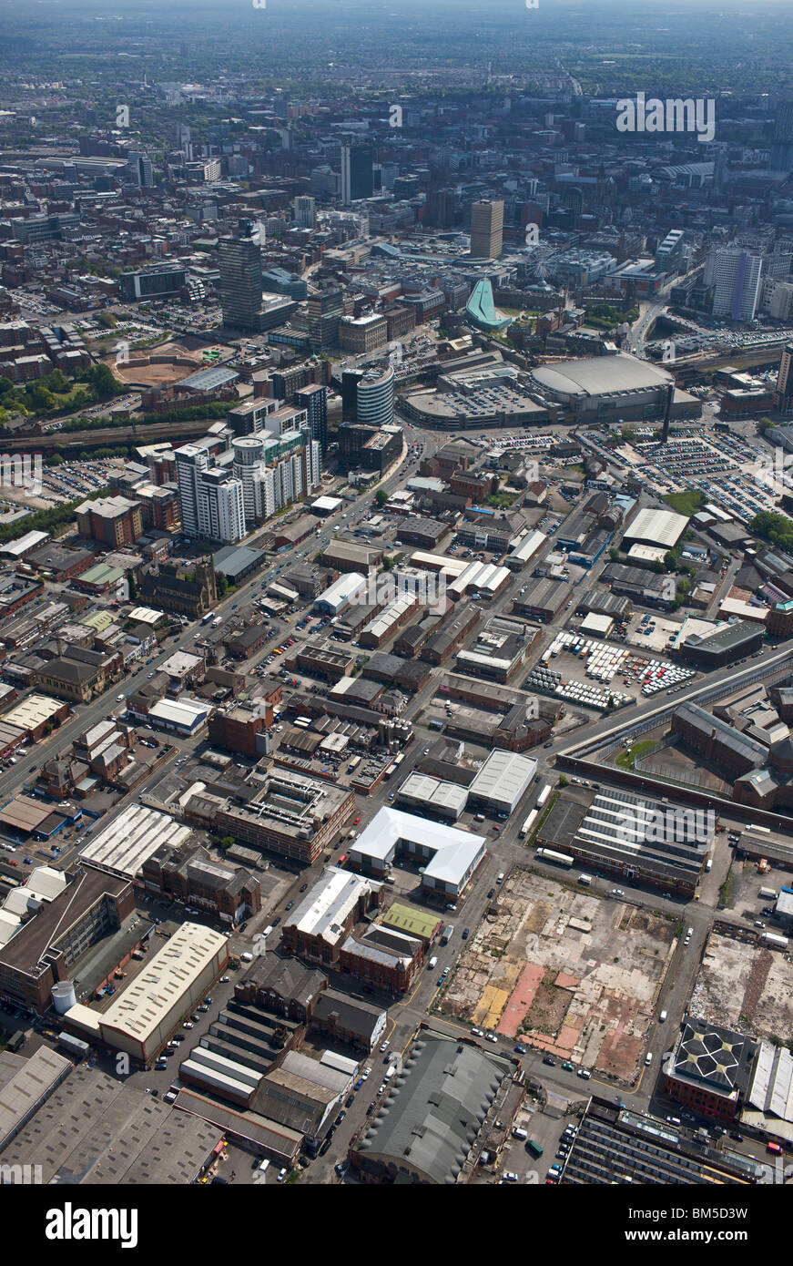 Aerial view of Manchester Stock Photo