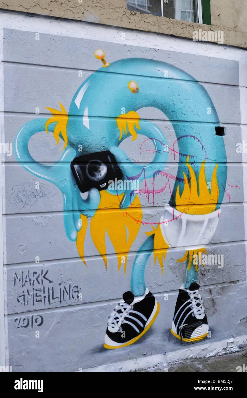 Grafitti off Brick Lane, London England UK Stock Photo