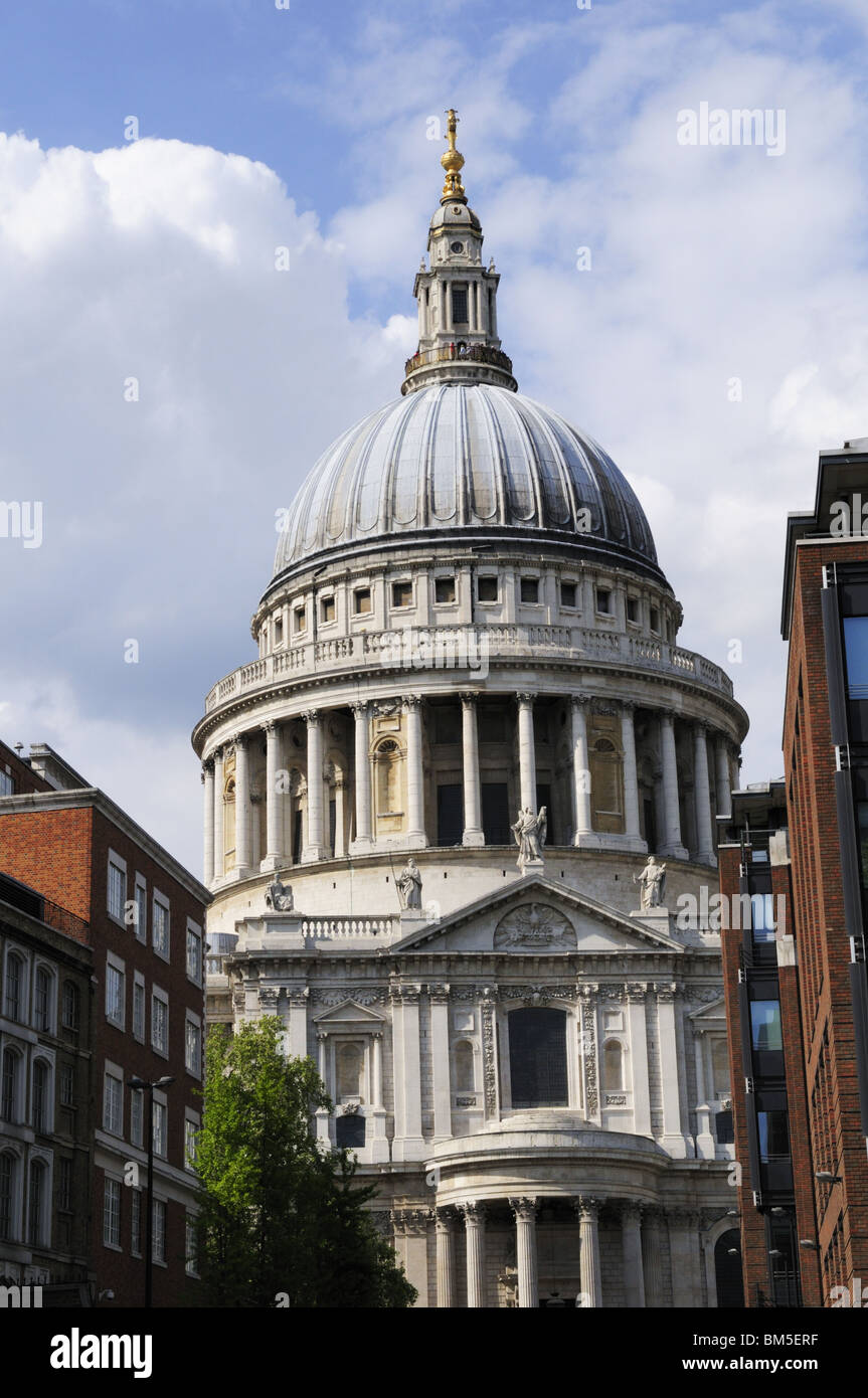 St Pauls Cathedral from Peter's Hill, London, England UK Stock Photo