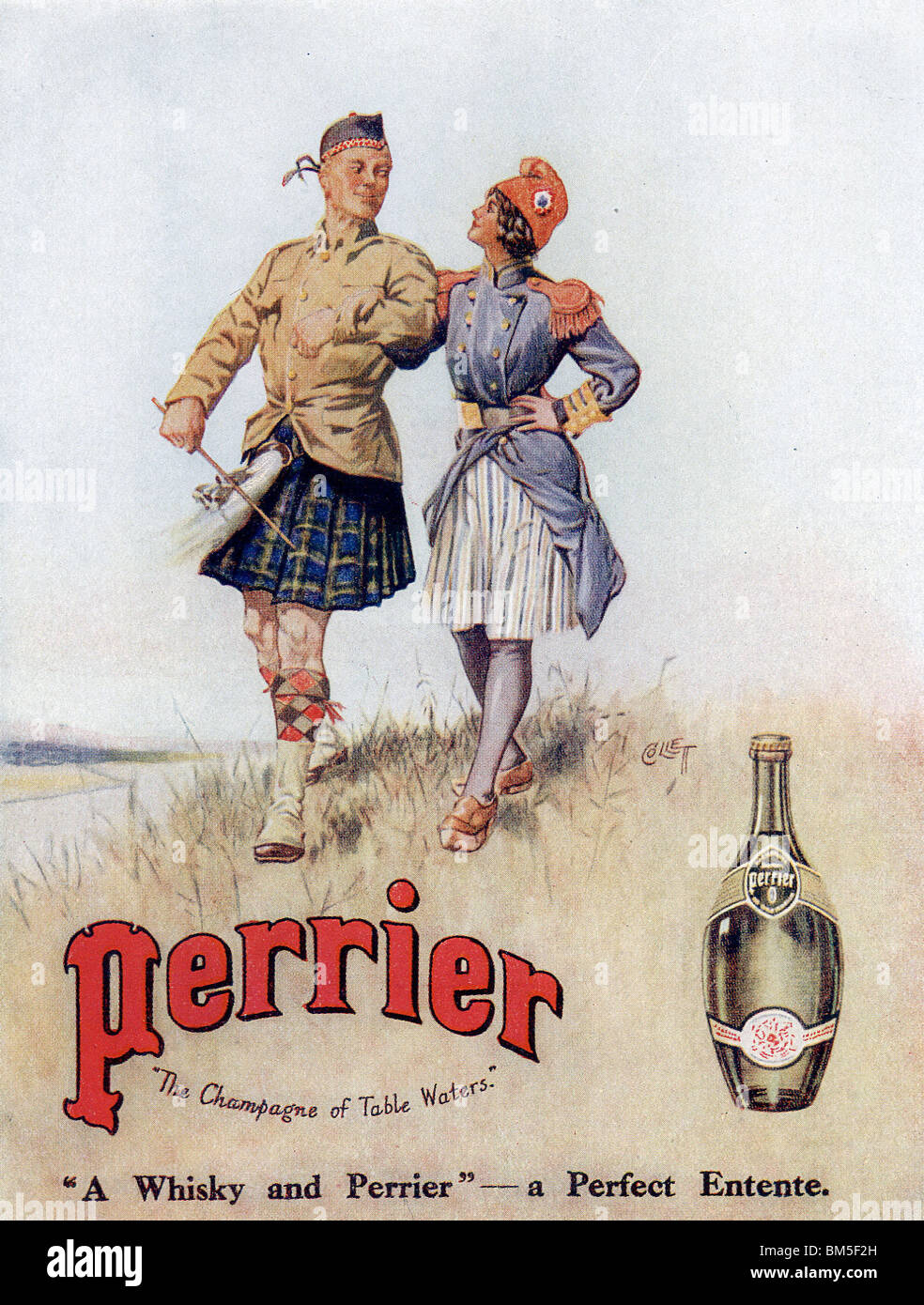 Perrier Water Advert, Early 1900's Stock Photo