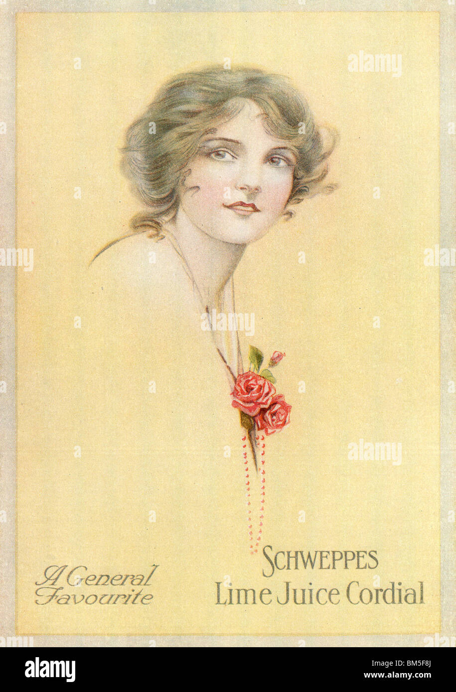 Schweppes Lime Juice Cordial Advert Stock Photo Alamy