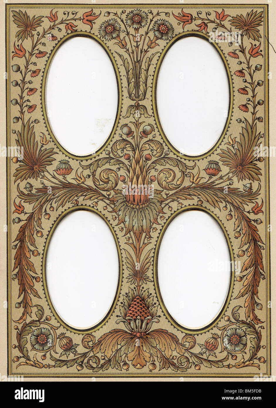 Decorative Photo Album Page Late 1800's Stock Photo Alamy