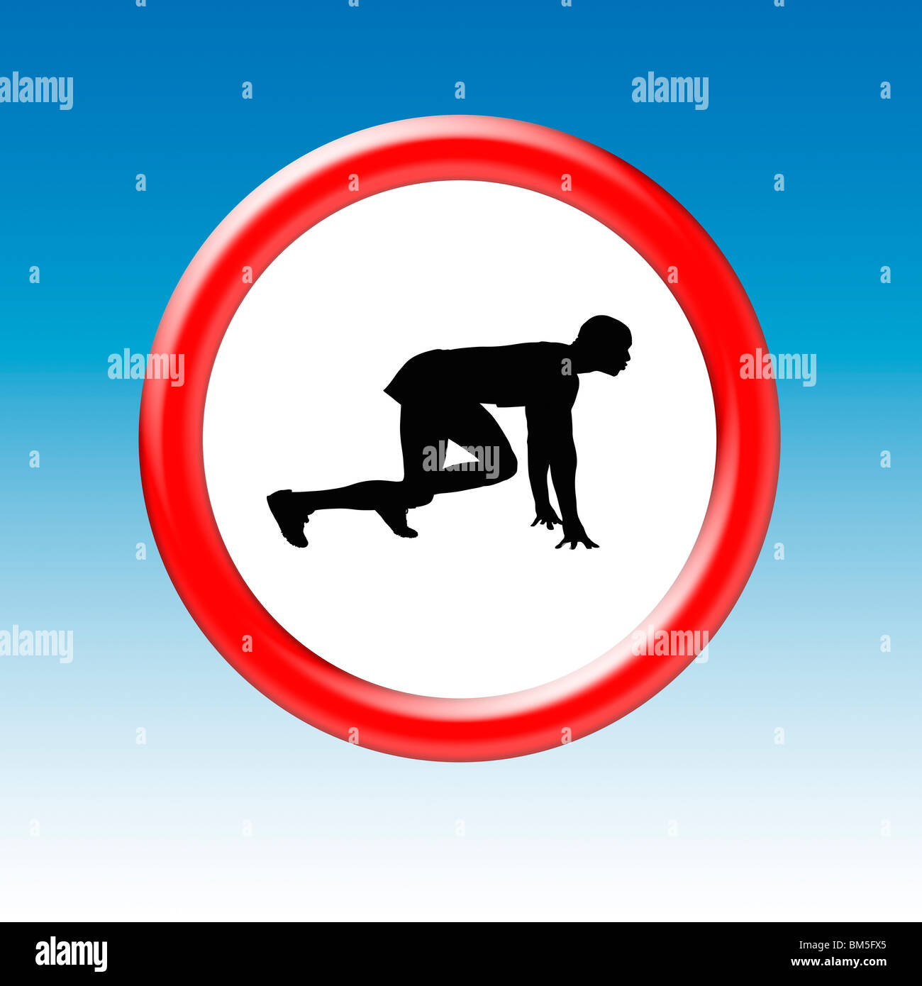 Road Traffic Sign with Silhouette of a Sprinter Stock Photo - Alamy