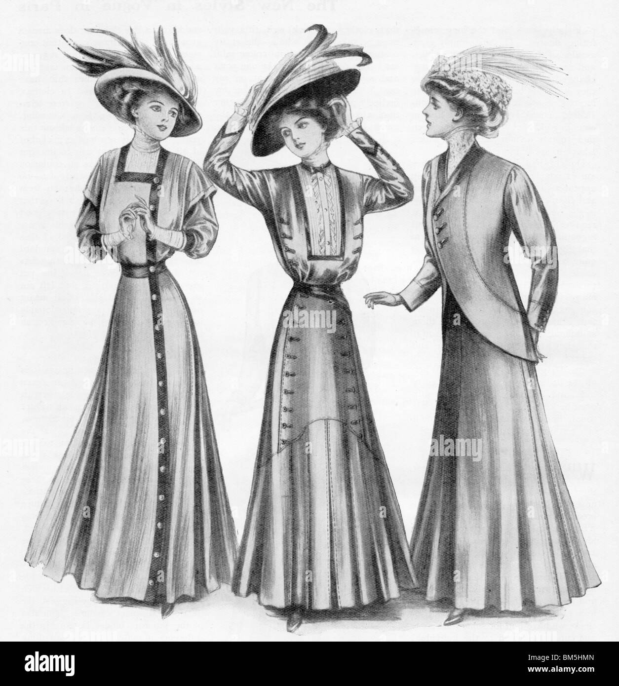 New Styles in Vogue in Paris, early 1900's Stock Photo