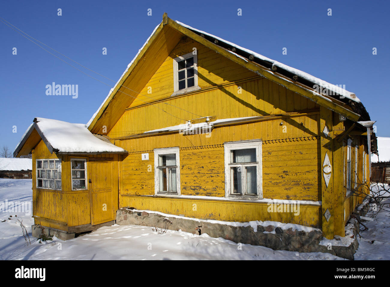 Russia,Pskov Region,Pushkinskie Gory,Pietrovskoye,Wooden House Stock Photo