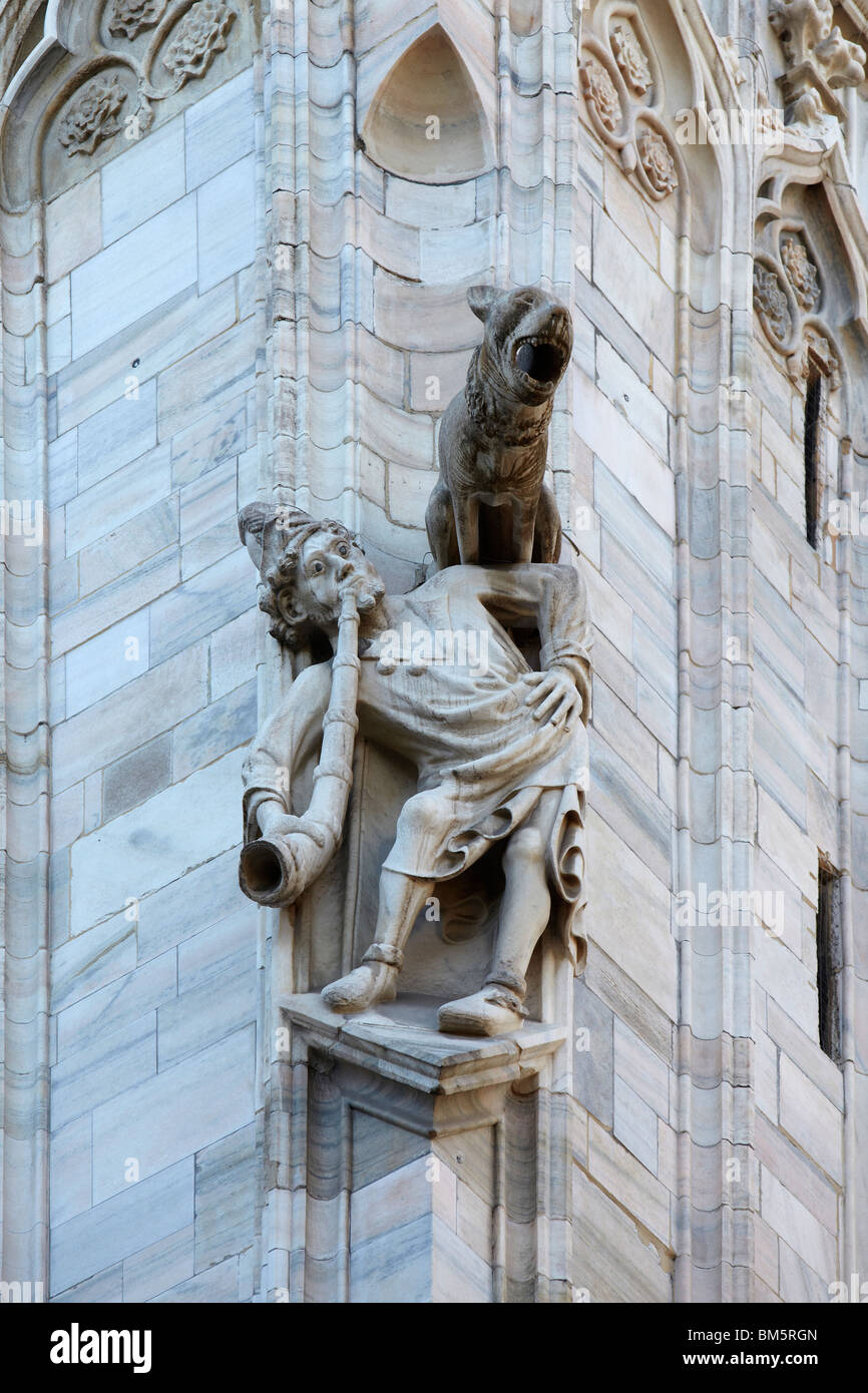 Carved statue at Duomo di Milano, Milan Cathedral, Italy Stock Photo ...