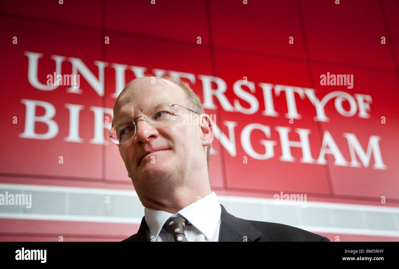 David Willetts MP, minister for science and universities makes his first keynot speach at Univeristy of Birmingham since taking Stock Photo
