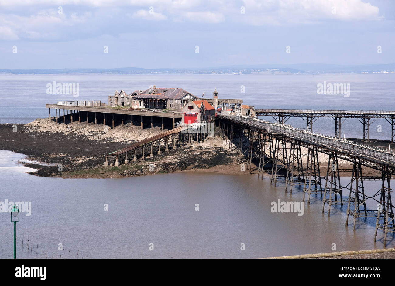 The run down and unsafe Birnbeck Pier at Weston-super-Mare, Somerset UK Stock Photo
