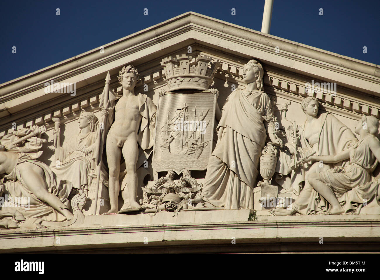 detail of the City Hall Camara Municipal on the square Praca do Municipio in Lisbon, Portugal, Europe Stock Photo