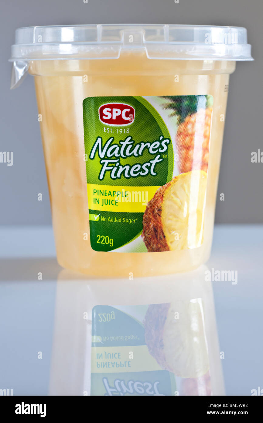 220g Carton of SPC Natures Finest pineapple in juice Stock Photo