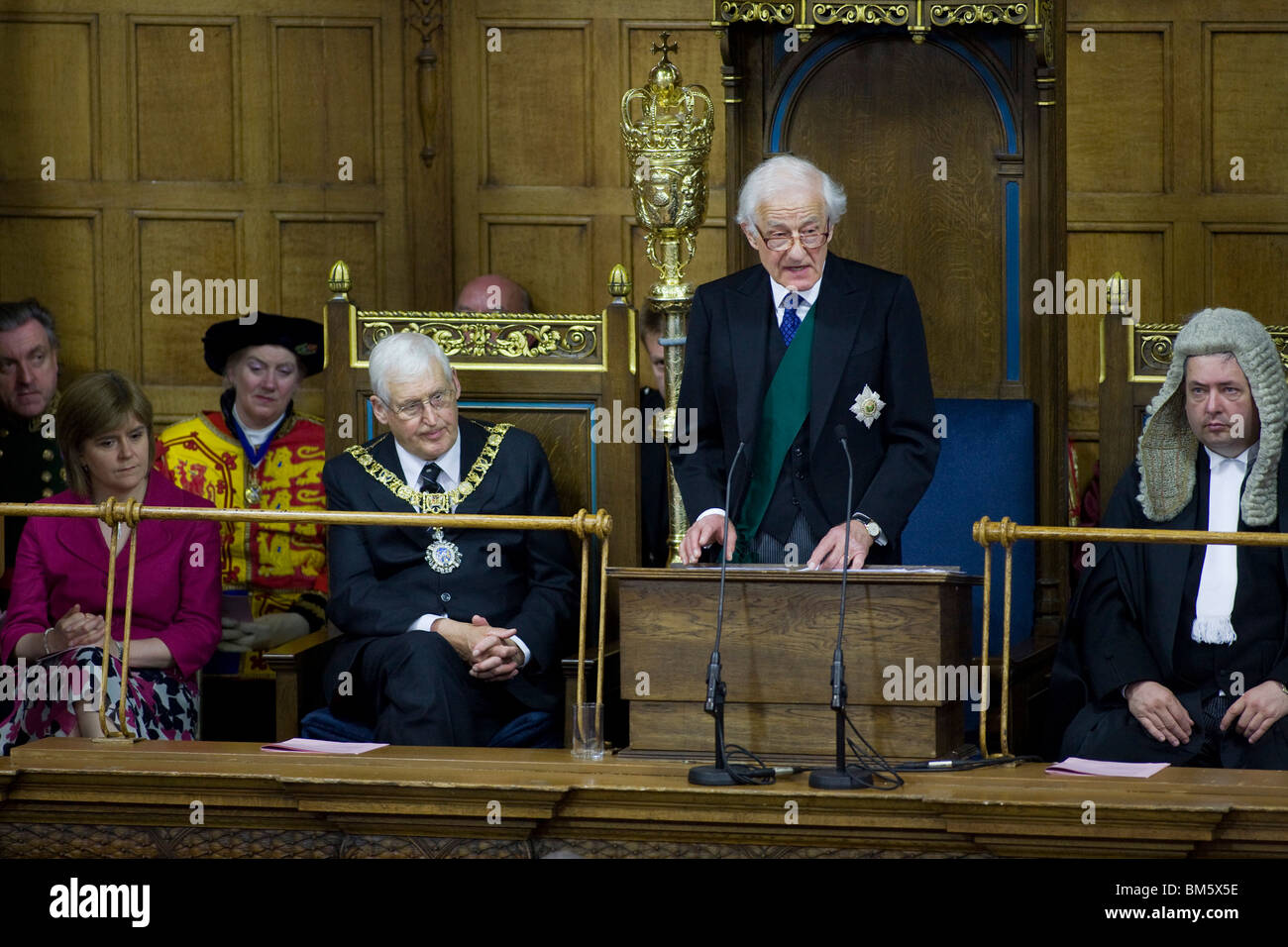 The Lord High Commissioner Lord Wilson of Tillyorn addresses the General Assembly of the Church of Scotland Stock Photo